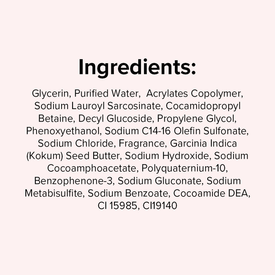 Ape Escape Kokum Body Wash full ingredient list (INCI)