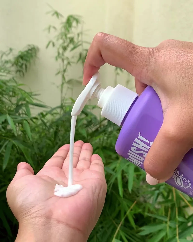 Ape Scalp Coconut Shampoo pumped into a palm