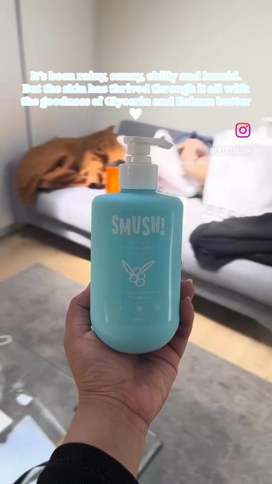 Video cover: A hand holds the teal Ape Escape Kokum Body Wash through a home, in every kind of weather